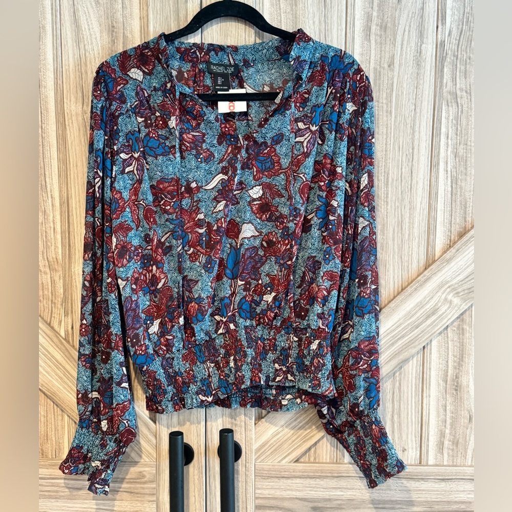 NWT Floral Print Women's Peasant Top